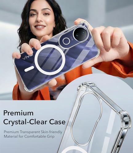 Image of Jkobi Shockproof Crystal-Clear Back Cover for Vivo T4R (Magsafe Wireless Support | Drop & Camera Protection | Hard Polycarbonate)