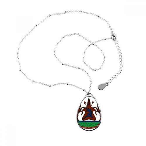 Collier Lesotho emblème d'Afrique pendentif goutte pour sublimer vos tenues d'été et de voyage