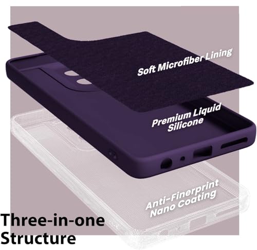 Image of DIZORO Microfiber Candy Case for Motorola Edge 60 Stylus 5G Smooth Touch Cushion Liquid Soft Silicone Gel Rubber Phone Cases Non-Slip Full Body Protective Shockproof Back Cover- Deep Purple