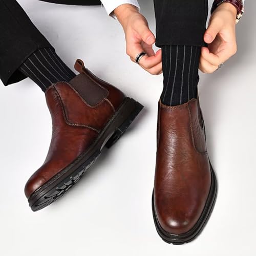 Image of Men's Chukka Boots Genuine Leather Ankle Boot for Men Classic Casual Oxford Style Footwear