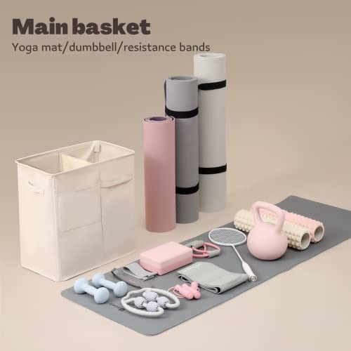 Canfod Yoga Mat Storage, Home Gym Storage Rack, Workout Storage Organizer, Exercise Equipment Storage For Yoga Mat Straps, Thick Yoga Mat (Blusih Grey, X-Large) #TOP3