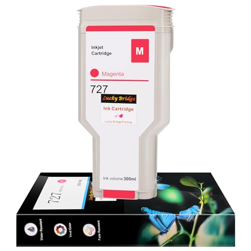 Cartouche HP 727 compatible Magenta F9J77A grand volume 300ml pour des tracés nets et durables