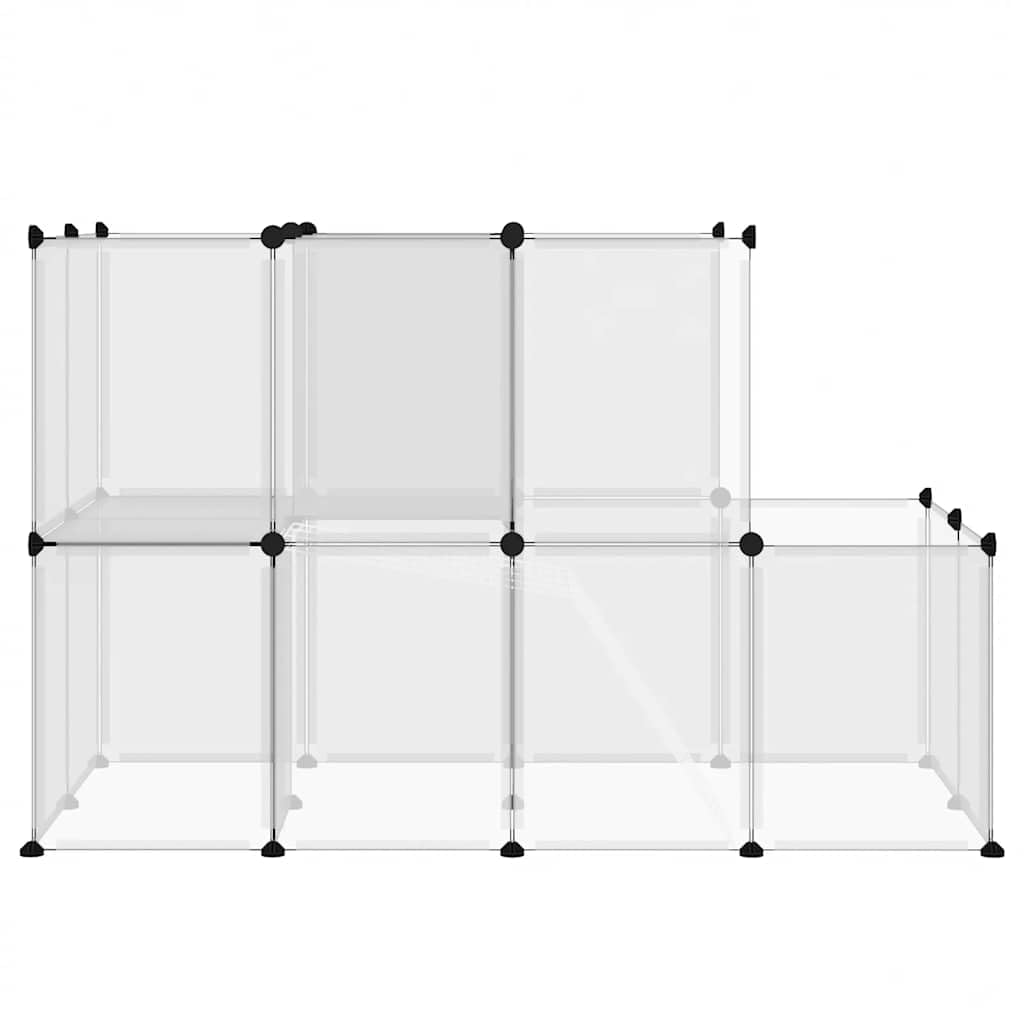 Jaula transparente para animales pequeños, 142 x 74 x 93 cm, polipropileno y acero, con plataforma y rampa, casa para roedores para conejos, cobayas, hámsters interiores y exteriores