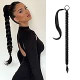 SEIKEA Long DIY Braided Ponytail Extension with Hair Tie Straight Wrap Around Hair Extensions...