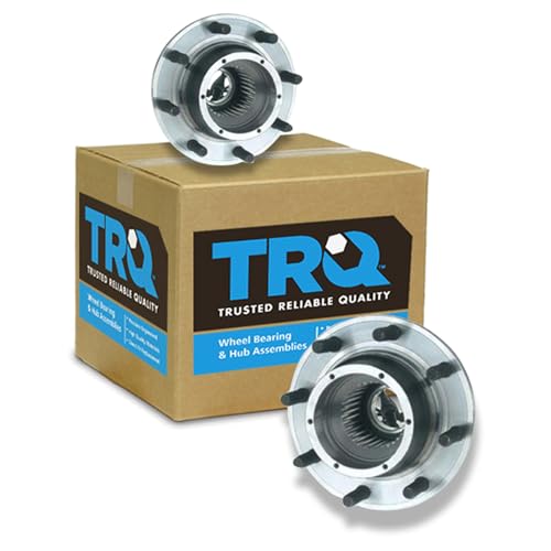 Image of TRQ 2 Piece Front Rear Wheel Bearing & Hub Assembly Set 4WD Compatible with 2005-2009 Ford F-250 Super Duty 2005-2010 F-350 Super Duty