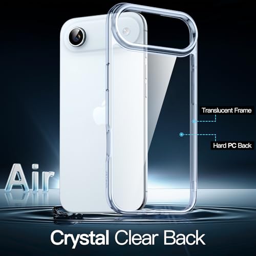 Image of JETech Case for iPhone Air, Non-Yellowing Shockproof Phone Bumper Cover, Anti-Scratch Clear Back, 6.5-Inch Display (Blue)