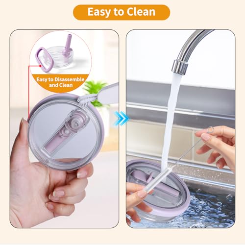 Image of 2 Pack Stanley Lid Replacement 40 oz, Leak Proof Lid for Stanley Quencher H2.0, Leakproof Spill Proof Flip Straw Tumbler Lids for Stanley Cup Accessories, BPA Free No Spill Lid