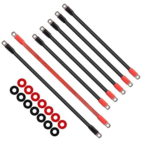 HUSETOO Golf Cart Battery Cables Wiring Kit Compatible for EZGO TXT 1994 & UP 36 & 48 Volt Golf Cart Accessories, Refurbished Golf cart Batteries Accessories,4 Gauge Wiring Cover