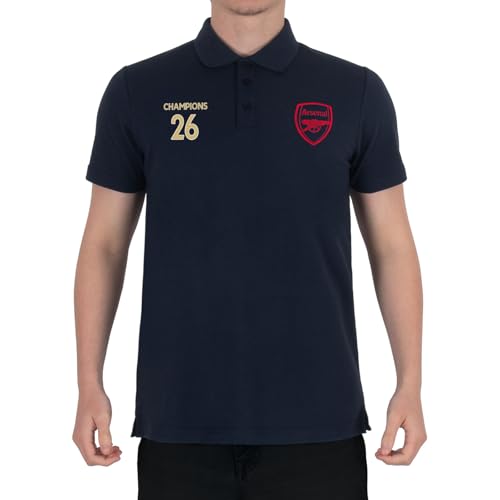 Image of Arsenal FC Mens Polo Shirt Champions 2026 Official Football Gift Navy Blue 3XL