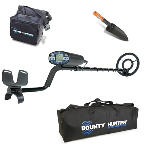 Bounty Hunter Time Ranger Metal Detector Kit for Adults – Waterproof Coil, LCD Display, 4 Modes, Pinpoint, Ground Balance + Carry Bag, Waist Pouch & Trowel – Finds Gold, Coins & Relics – Made in USA
