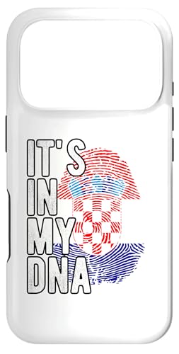 Carcasa para iPhone 17 Pro Gracioso está en mi ADN Croacia Bandera Huella Digital