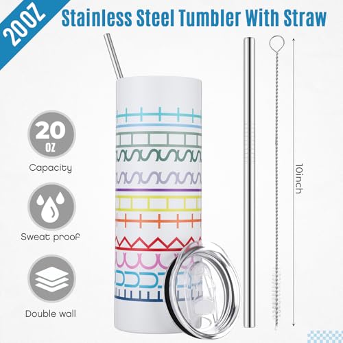 Vaso térmico blanco de acero inoxidable 20 oz miniatura 3