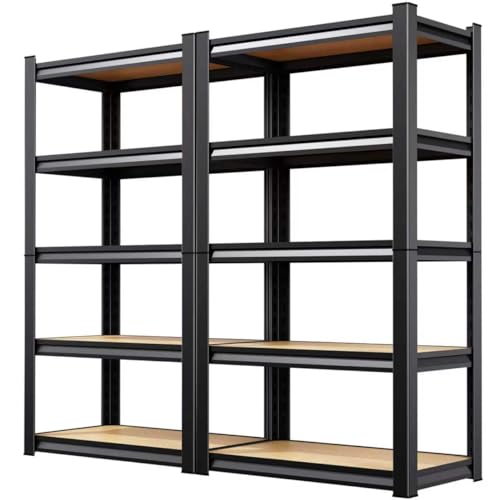 Image of 2-Pack Garage Shelving for Home Storage & Multi-Room Organization, 71 inch H x 28 inch W x 14 inch D 5-Tier Adjustable Metal Storage Rack for Tools, Household Essentials, Garage, Pantry & Basement Storage