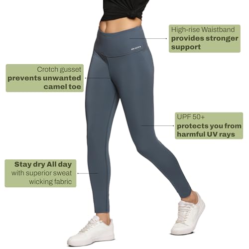 Image of High-Waist Workout Tights for Women - Breathable, Stretchable Activewear Leggings with UV Protection Stylish Sweat-Wicking Gymwear Perfect for Gym, Pilates, Yoga, and Fitness Enthusiasts