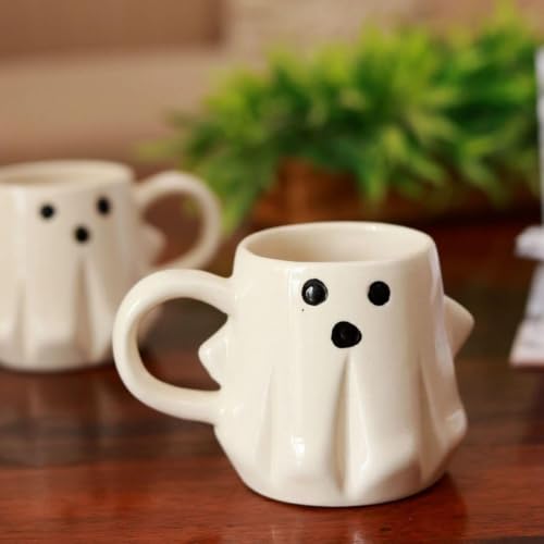 Image of Craftribal Ceramic Ghost Mug - 300 Ml Coffee Mug | Cute Gifts for Girls, Boys, Kids, Friends | Perfect for Tea, Milk, Hot Chocolate & Beverages | Birthday, & Anniversary Gifting Pack of 1