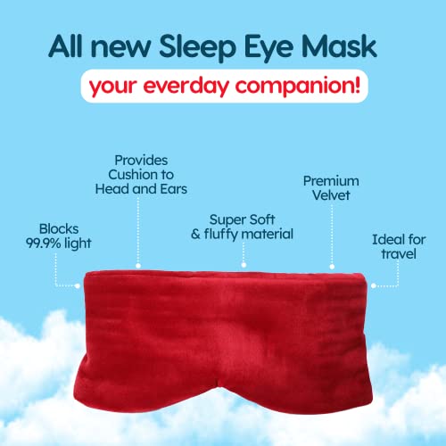 WiseLife Luxury Silk Velvet Sleep Eye Mask For Men & Women | Ultra Smooth & Adjustable Blind Fold Suitable For All Family Members | Sleeping, Travelling, Relaxation | Perfect For Gifting (Maroon) - Image 4