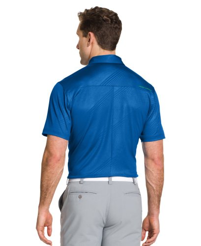 Under Armour Men's coldblack Embossed Zip Polo, Large