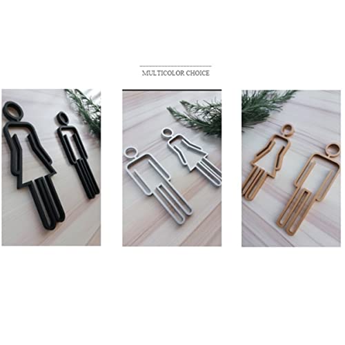 Conjunto de figuras de decoración de letreros de baño para hombres y mujeres de acrílico - Letreros de baño modernos para hombres y mujeres - Letreros para puertas de baño - Letreros de WC para baños