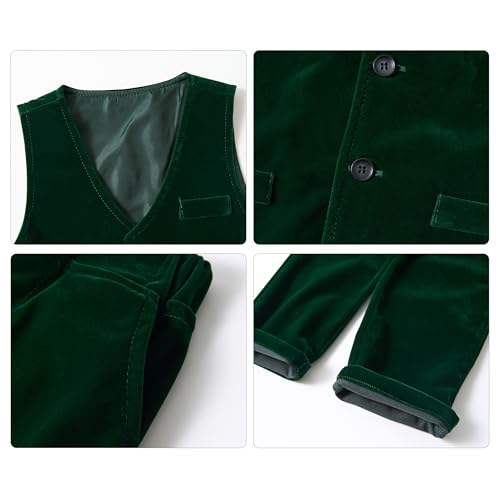 Image of Volunboy Toddler Suit Boys Formal Wedding Guest Dress Outfit | graduation dress clothes, gentleman ring bearer bowtie outfit, back-to-school pants set, birthday photoshoot dressy outfit