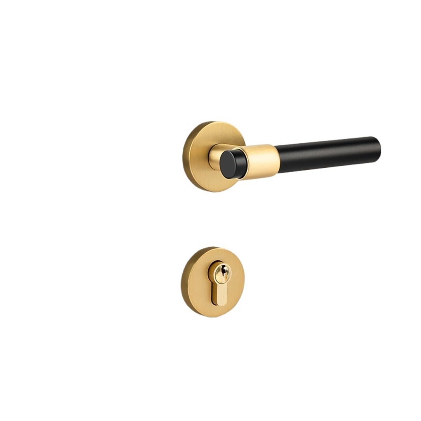 Czysta miedź Amerykański Czarny Zamek Magnetyczny Podzielony Wewnętrzna | Sypialnia Magnetyczny uchwyt do drzwi wewnętrznych(Golden Black Handle Magnetic)