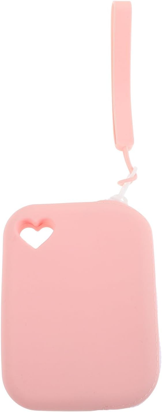 jojofuny Silicone Waterproof Dustproof Small Storage Bag Portable Key Organizer Case for Earphone Cable Protection Pink Silicone Mini Pouch for Travel Electronics