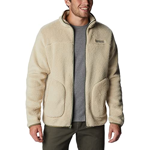 Columbia Jaqueta masculina Rugged Ridge II de lã de ovelha com zíper completo, fóssil antigo/verde p
