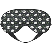 Eye Sleep Mask for Women Men - Comfy Adjustable Cute Panda Leaves Print Buckle Travel Eye Masks for Sleep Mask Blackout, Sleeping Blindfolds for Women Men, Funny Blindfolds for Party Games