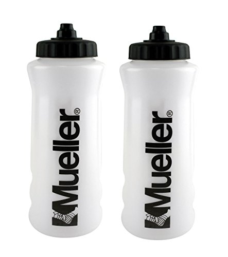 Bouteille Mueller Quart Sureshot Squeeze transparente avec lettres noires lot de 2 - 2