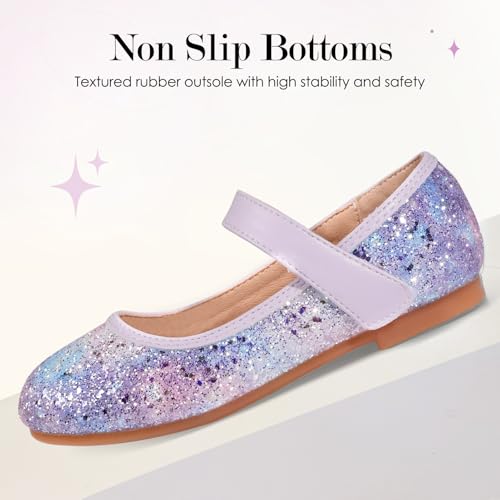 Mermaid Glitter Princess Ballet Flats for Girls, Mary Jane Shoes Dress Shoes for Girl Back to School Princess Wedding Shoes (Toddler/Little Kid/Big Kids)3