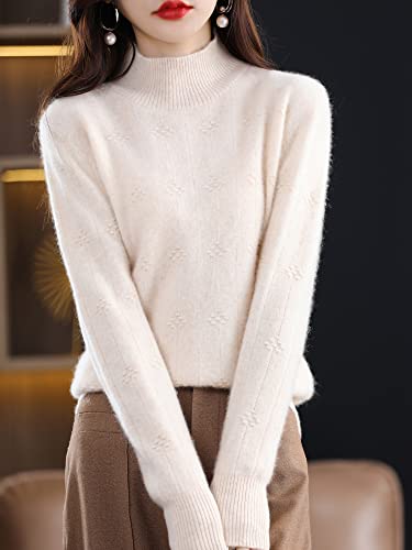 Women's High-Neck Solid Color Knit Sweater, Loose Languid Style Cardigan, Versatile, Thick Pullover Camel #TOP2