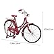 FANXIYA Miniatur Fahrrad Modell 1:10 Vintage Metall Deko, Retro Modellfahrrad Spielzeug & Geschenk für Kinder und Fahrradliebhaber (Rot)