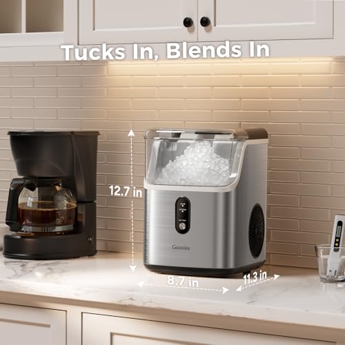 Máquina de hielo nugget portátil 33 lbs por día acero inox miniatura 2