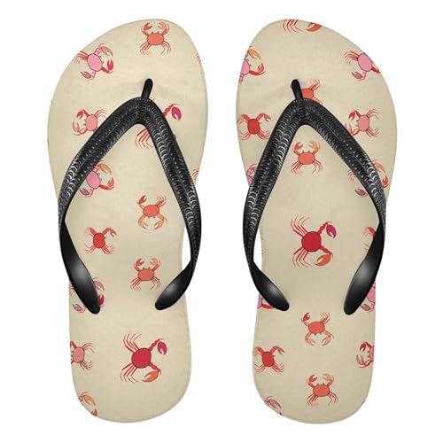 Burbuja Cute Crabs Flip Flops for Women Men, Soft Thong Sandals Rubber Slippers for Pool Beach Essentials