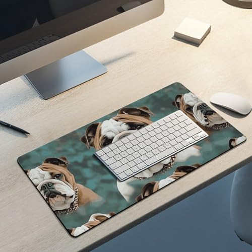 Mouse pad grande blanco con base antideslizante y borde cosido miniatura 5