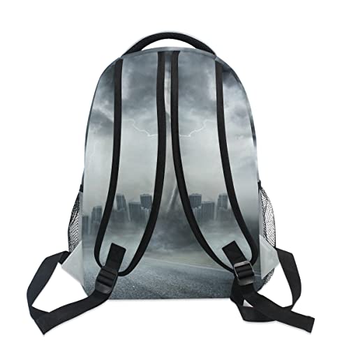 Custom Tornado Black Backpack School Backpack for Boys Girls Personalized Name Laptop Bookbag Travel Daypack4