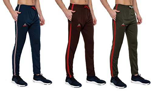 Image of GOLAZO Regular Fit Multicolor Cotton Track Pants for Men with Comfort and Style in Your Athelisure Wear