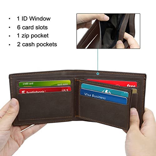 Custom Photo Wallet for Men,PU Leather Personalized Large Capacity Trifold Wallet Customized Card Holder RFID Blocking Wallet Three-sided Print Picture Wallet Father's Day Gift for Dad Son3