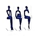 Octdays Navy Blue Thinker Statues for Home Decor, 3 Pcs Modern Minimalist Sculptures for Living Room Bookshelf Office Desktop Decor, Abstract Art Figurines Decorations
