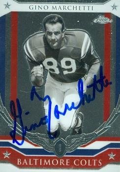 Autograph Warehouse 89174 Gino Marchetti Autographed Football Card Baltimore Colts 2008 Topps Chrome No. Hr-Gm