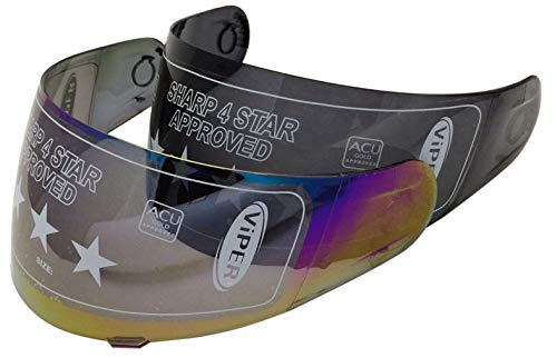 VISERA DE REPUESTO PARA CASCO MODELO SPADA RP700 VIPER RS220 RACE AIROH SR600 MOTO VISERA COLOR FUMAR