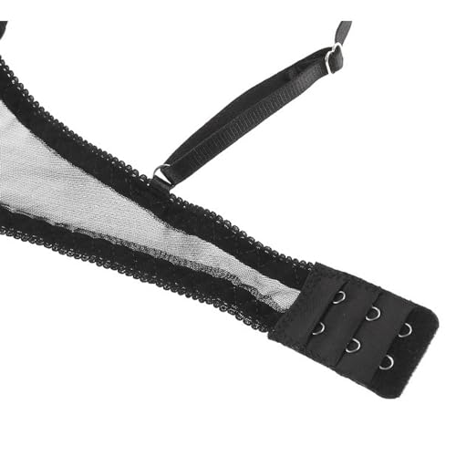 Women Bras Sexy Lingerie Lace 1/4 Cup Bar Unlined Womens Underwear See Through Lace Bra Adjustable Straps Push Up Underwire Bralette Sheer Lingerie Black2