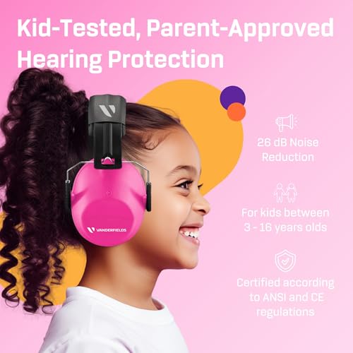 Vanderfields Kids Ear Protection, Noise Canceling Headphones Kids, Age 3-16, 26dB/27dB Noise Reduction, Ear Muffs for Kids