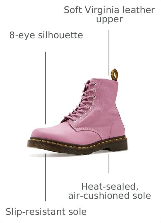 Image of Dr. Martens, Women's, 1460 Pascal Virginia, Dusty Rose, 6, Medium
