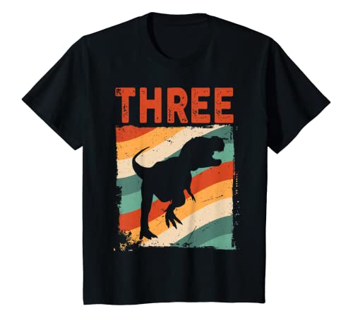 Niños Camiseta de 3 años de edad, 3rd Birthday Boy T Rex Dinosaur Fan Camiseta
