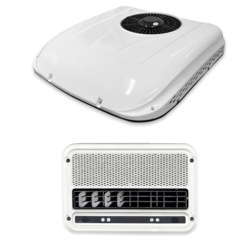 Ar condicionado de teto de 12 V, unidade CA RV de 12 volts, ar condicionado CC de estacionamento elétrico para telhado, motorhome, van de trailer, caminhão, escavadeira, veículo off-road