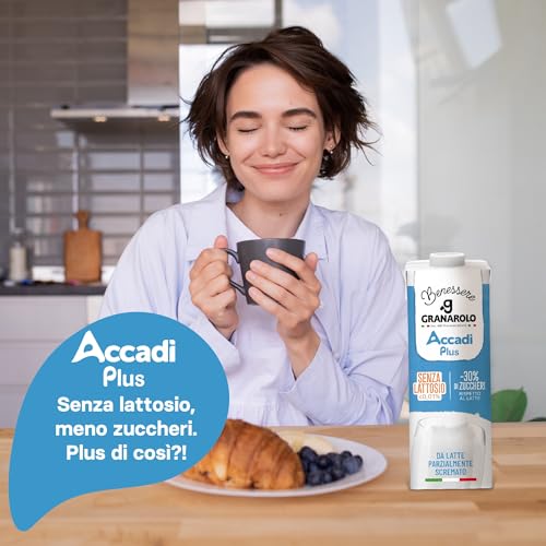 Granarolo Benessere Accadì Plus Parzialmente Scremato UHT, 6 Confezioni da 1L, da Latte 100% Italiano, Senza Lattosio (<0,01%), a Lunga Conservazione - Immagine 4