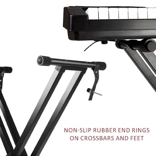 Kadence Adjustable Keyboard Stand – Heavy-Duty Double X Dual Braced with Locking Straps for Stability (NK13-3kg)