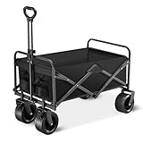 Zusammenklappbarer Campingwagen Auf Rädern, Klappwagen, Belastbar Bis 150 Kg, Geländewagen Mit Rädern Und Bremsen Für Picknicks Im Freien, Garten, Strand, Einkaufen