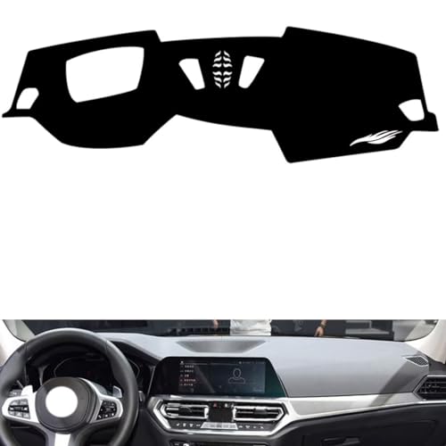 leather dash board cover mat Compatible with BMW M3 (HUD 2021 ，dashboard cover(Black)