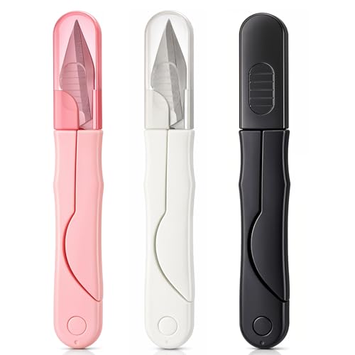 3 Pcs Thread Snips, Portable Yarn Threads Cutter, U Shape Sewing Scissors, Thread Snips for Sewing, Stainless Steel Embroidery, Cross-Stitch, Craft Cutter Needlework Scissors
